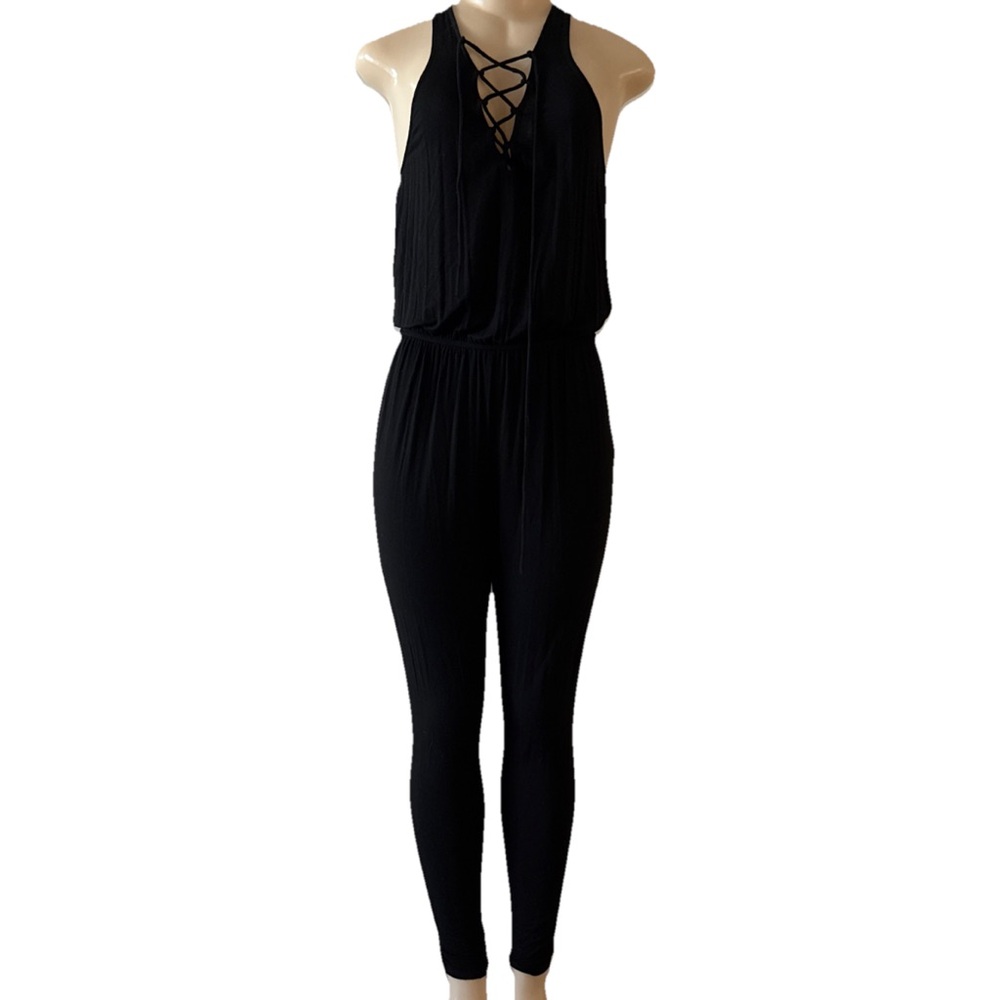 Wishful Thinking Elegant Sleeveless Black Jumpsuit Size Small Sexy Minimalist